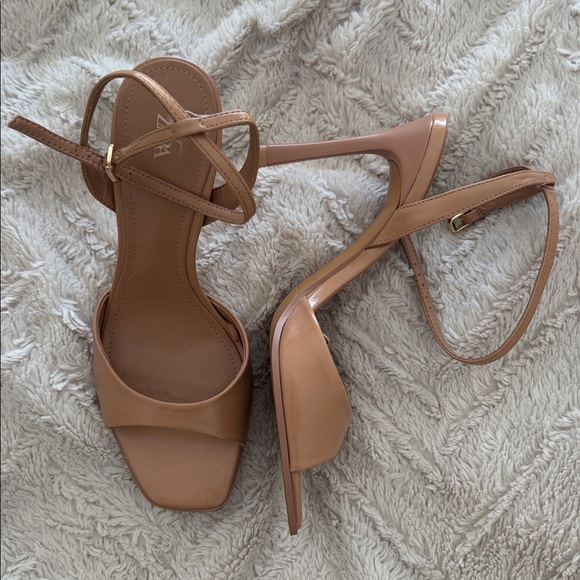ZARA Nude Ankle Strap High Heel Sandals 38/8 - Picture 7 of 9